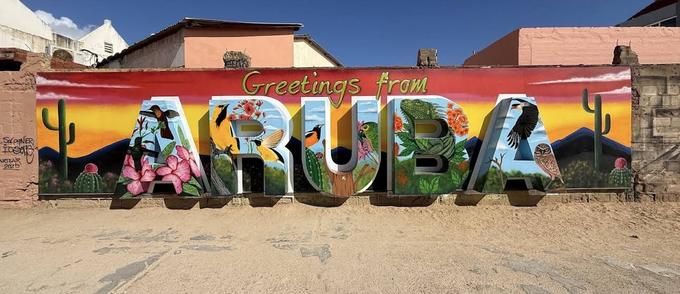 Greetings from Aruba mural, San Nicolas